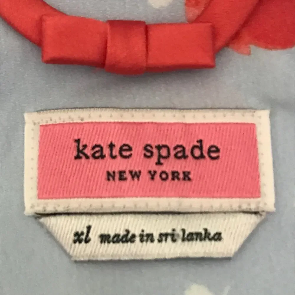Kate Spade Pajama Set Extra Large Womens Floral Satin Long Sleeve Blue Coral XL